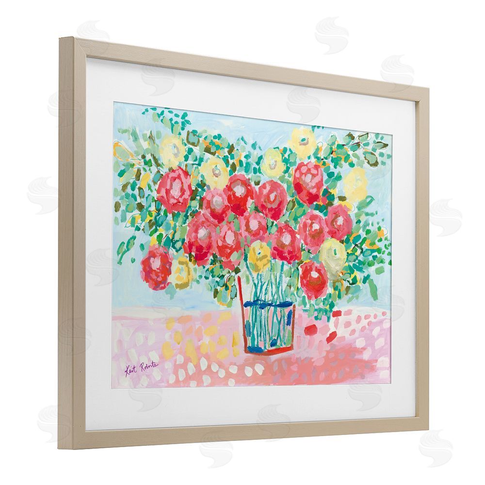 Kait Roberts Blooms from the Garden Florals Birch Framed Print Under Glass with White Mat Wall Art