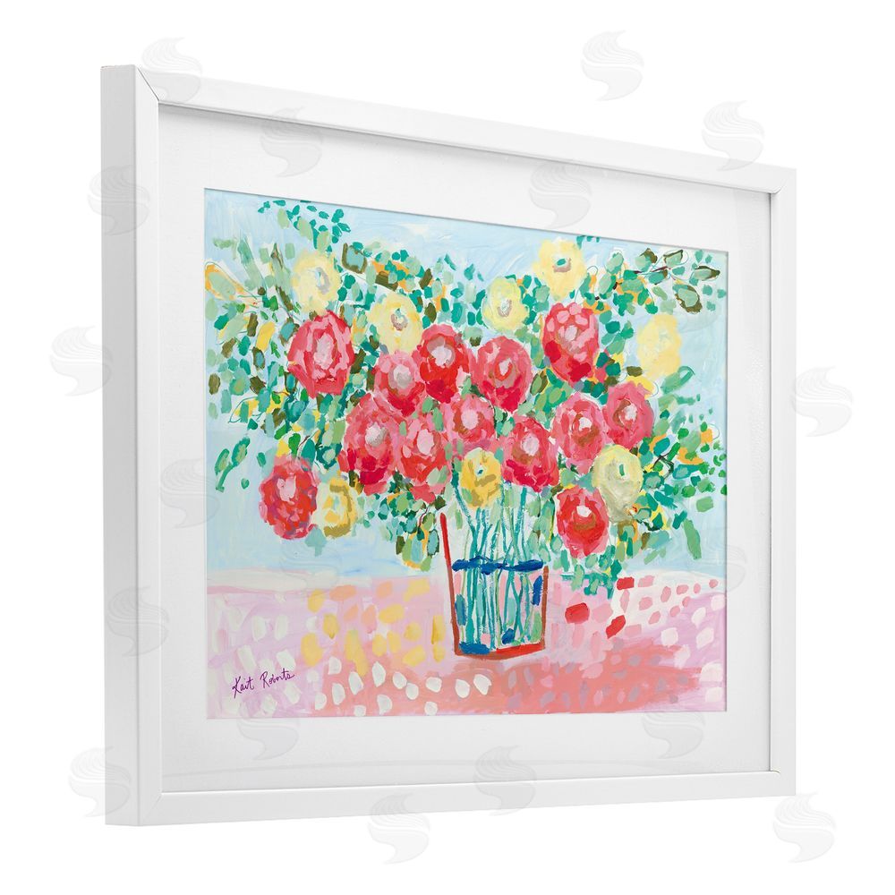 Kait Roberts Blooms from the Garden Florals White Framed Print Under Glass with Mat Wall Art