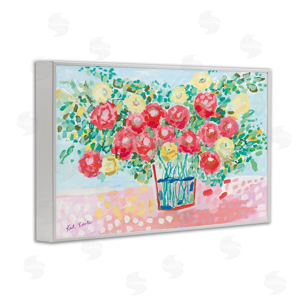 Kait Roberts Blooms from the Garden Florals White Framed Giclee Wall Art Print