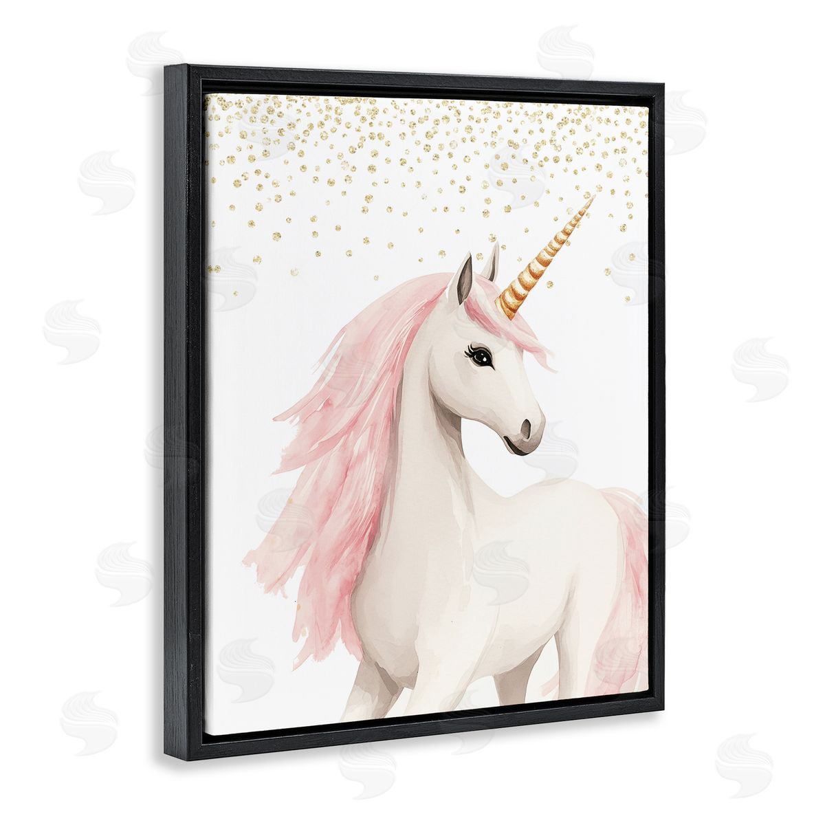 Christine Simpson Art Princess Dreams Unicorn Black Floating Frame Canvas Wall Art Print