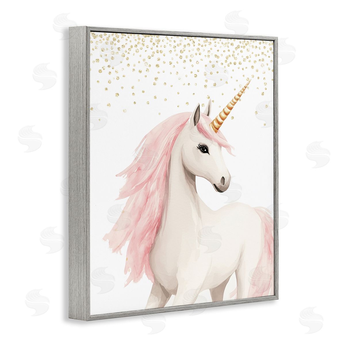 Christine Simpson Art Princess Dreams Unicorn Gray Framed Giclee Wall Art Print