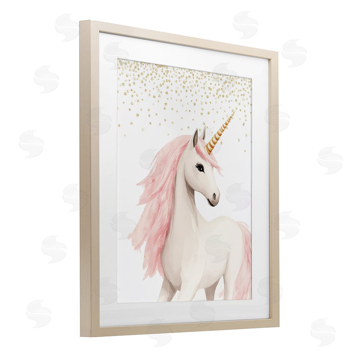 Christine Simpson Art Princess Dreams Unicorn Birch Framed Print Under Glass with White Mat Wall Art
