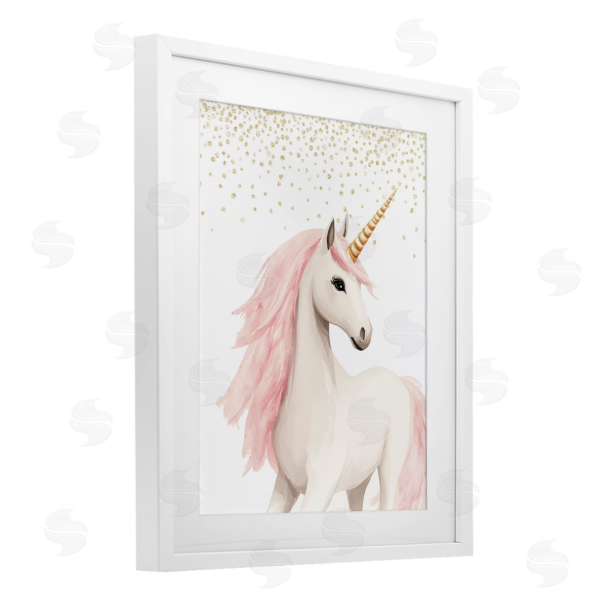 Christine Simpson Art Princess Dreams Unicorn White Framed Print Under Glass with Mat Wall Art
