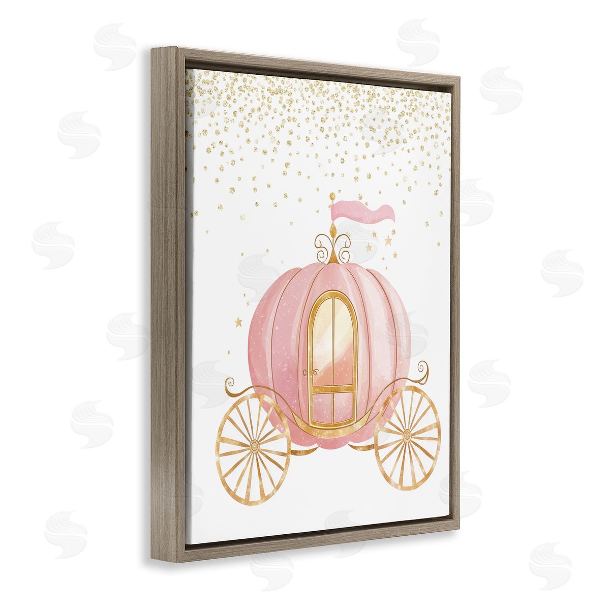 Christine Simpson Art Princess Dreams Carriage Brown Floating Frame Canvas Wall Art Print
