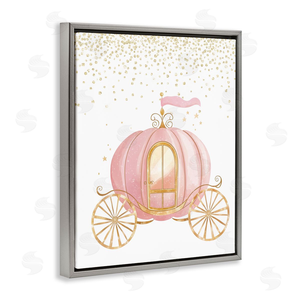 Christine Simpson Art Princess Dreams Carriage Gray Floating Frame Canvas Wall Art Print