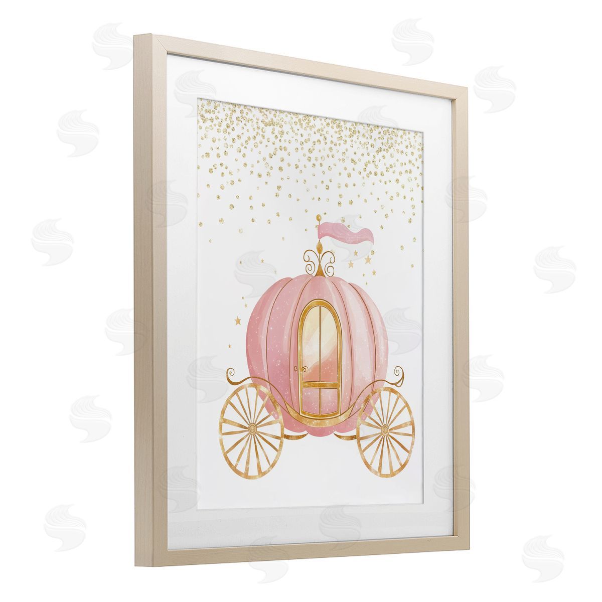 Christine Simpson Art Princess Dreams Carriage Birch Framed Print Under Glass with White Mat Wall Art