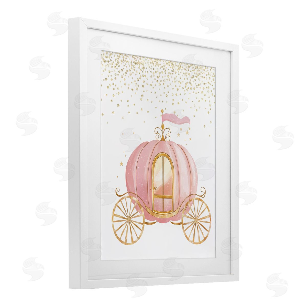 Christine Simpson Art Princess Dreams Carriage White Framed Print Under Glass with Mat Wall Art