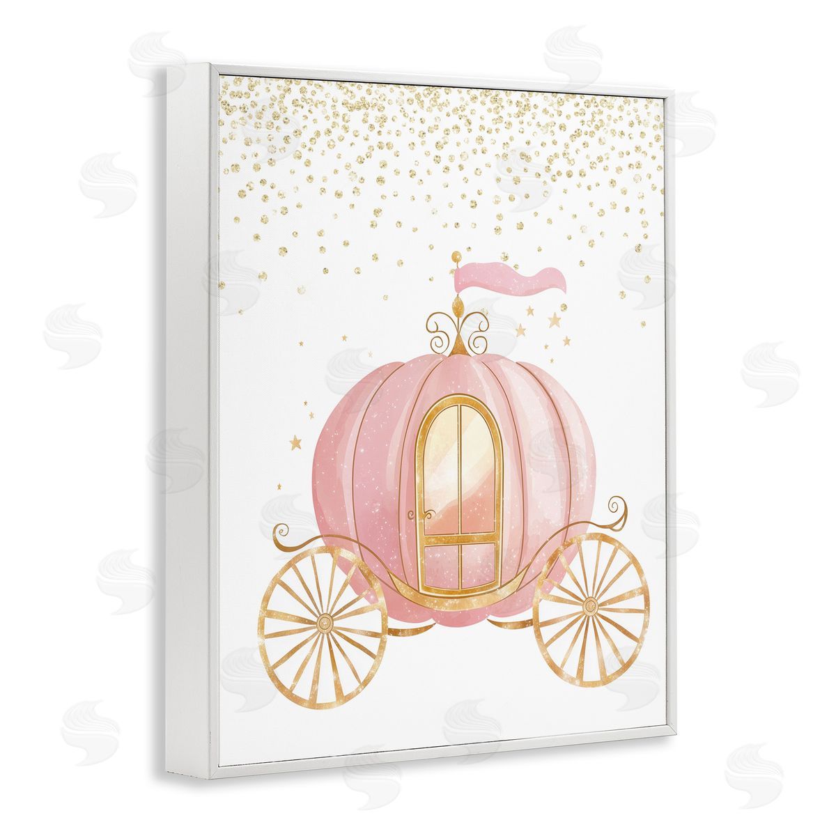 Christine Simpson Art Princess Dreams Carriage White Framed Giclee Wall Art Print