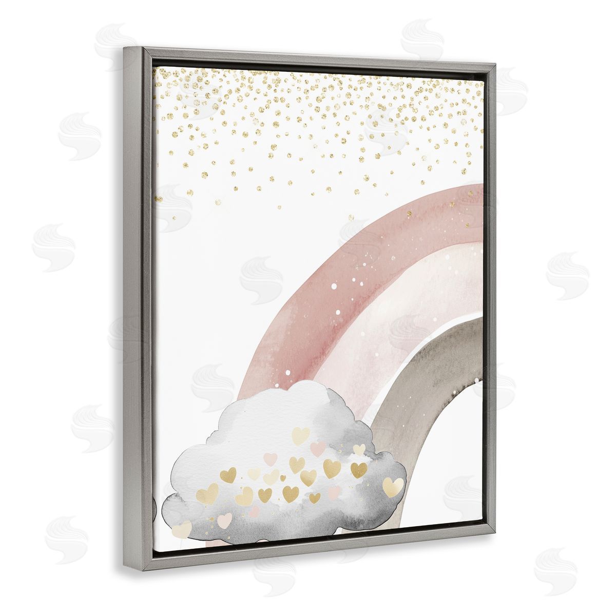Christine Simpson Art Princess Dreams Rainbow Gray Floating Frame Canvas Wall Art Print