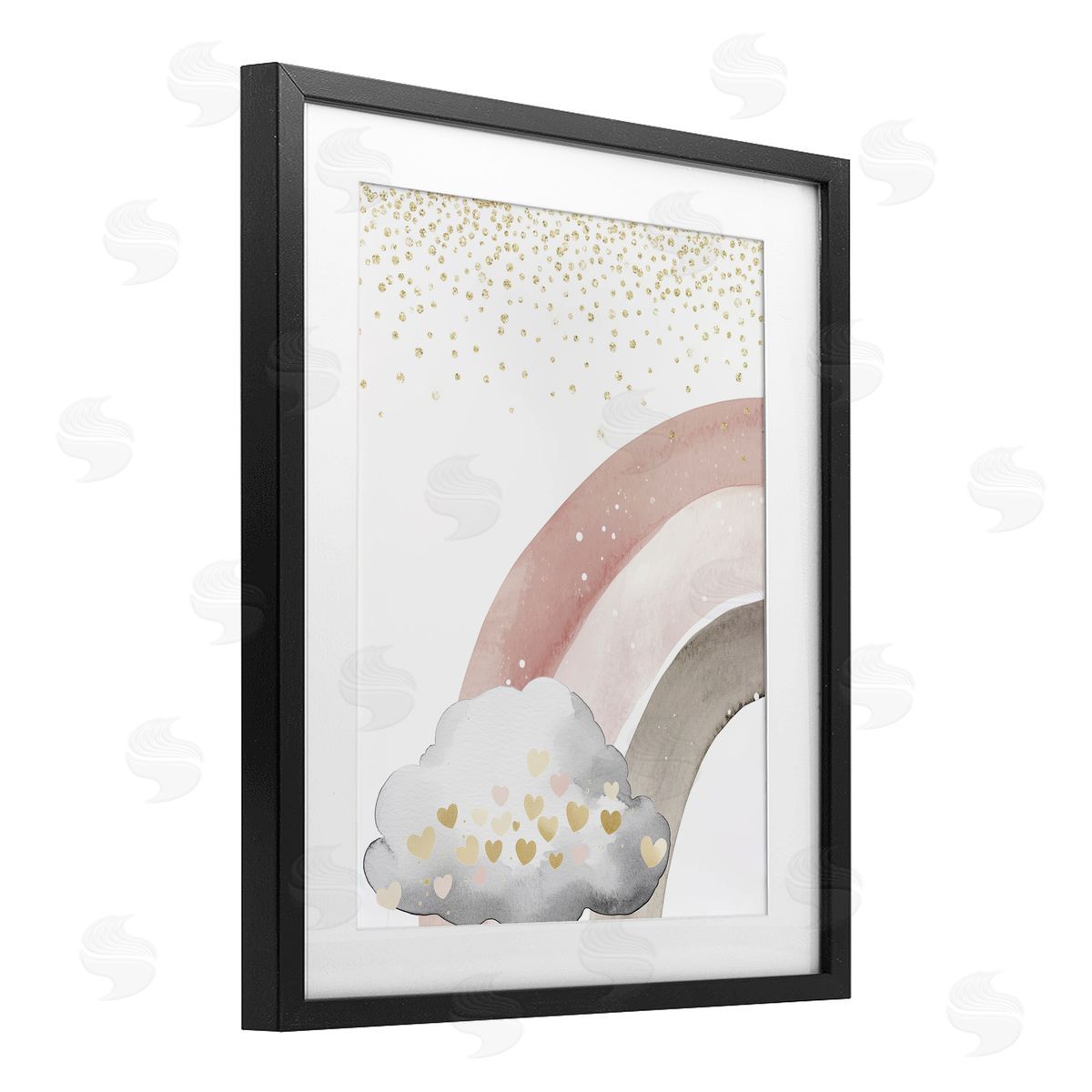 Christine Simpson Art Princess Dreams Rainbow Black Framed Print Under Glass with White Mat Wall Art