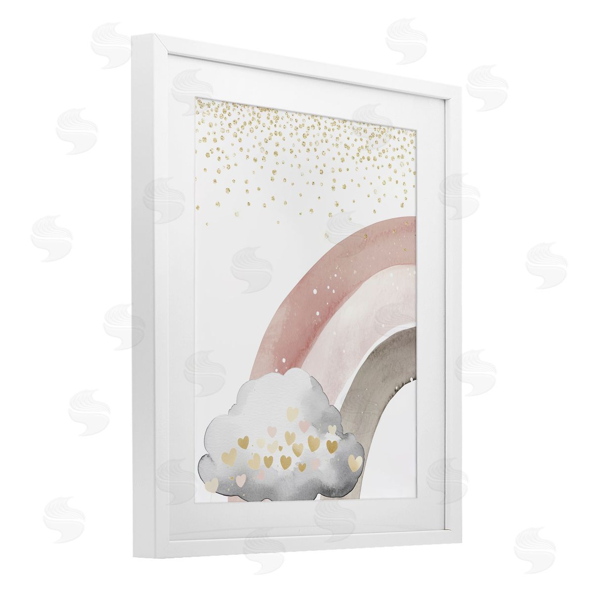 Christine Simpson Art Princess Dreams Rainbow White Framed Print Under Glass with Mat Wall Art