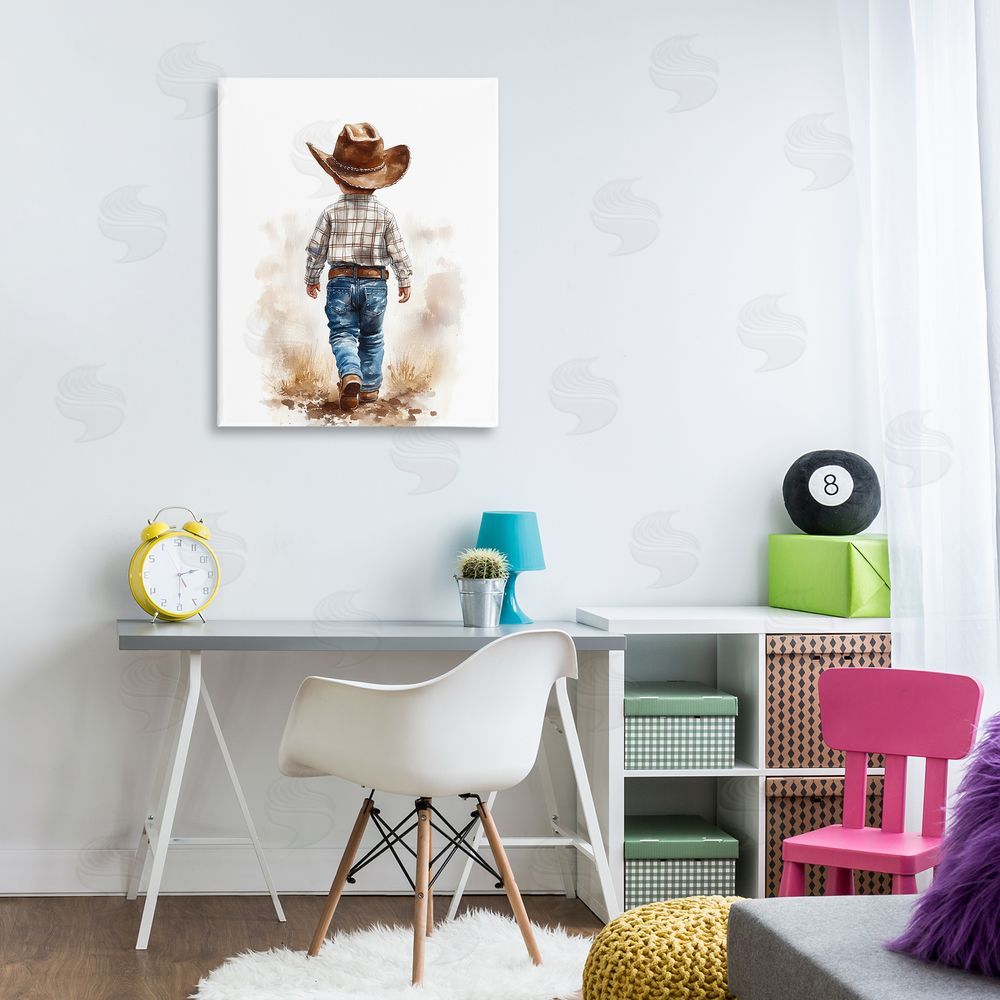 Christine Simpson Art Rustic Cowboy Child Canvas Art on Wall