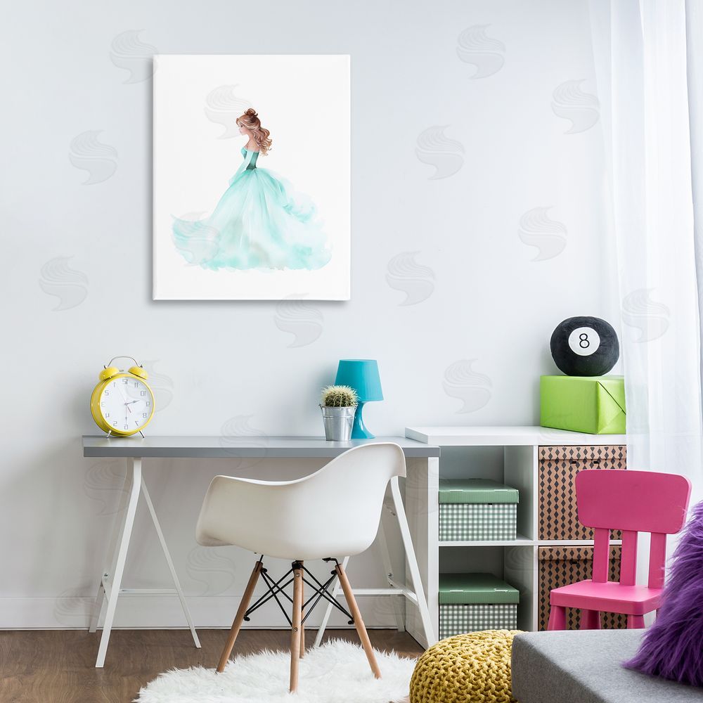 Christine Simpson Art Blue Princess Ballgown Canvas Art on Wall
