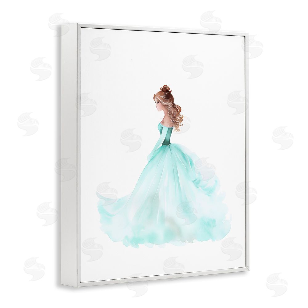 Christine Simpson Art Blue Princess Ballgown White Framed Giclee Wall Art Print