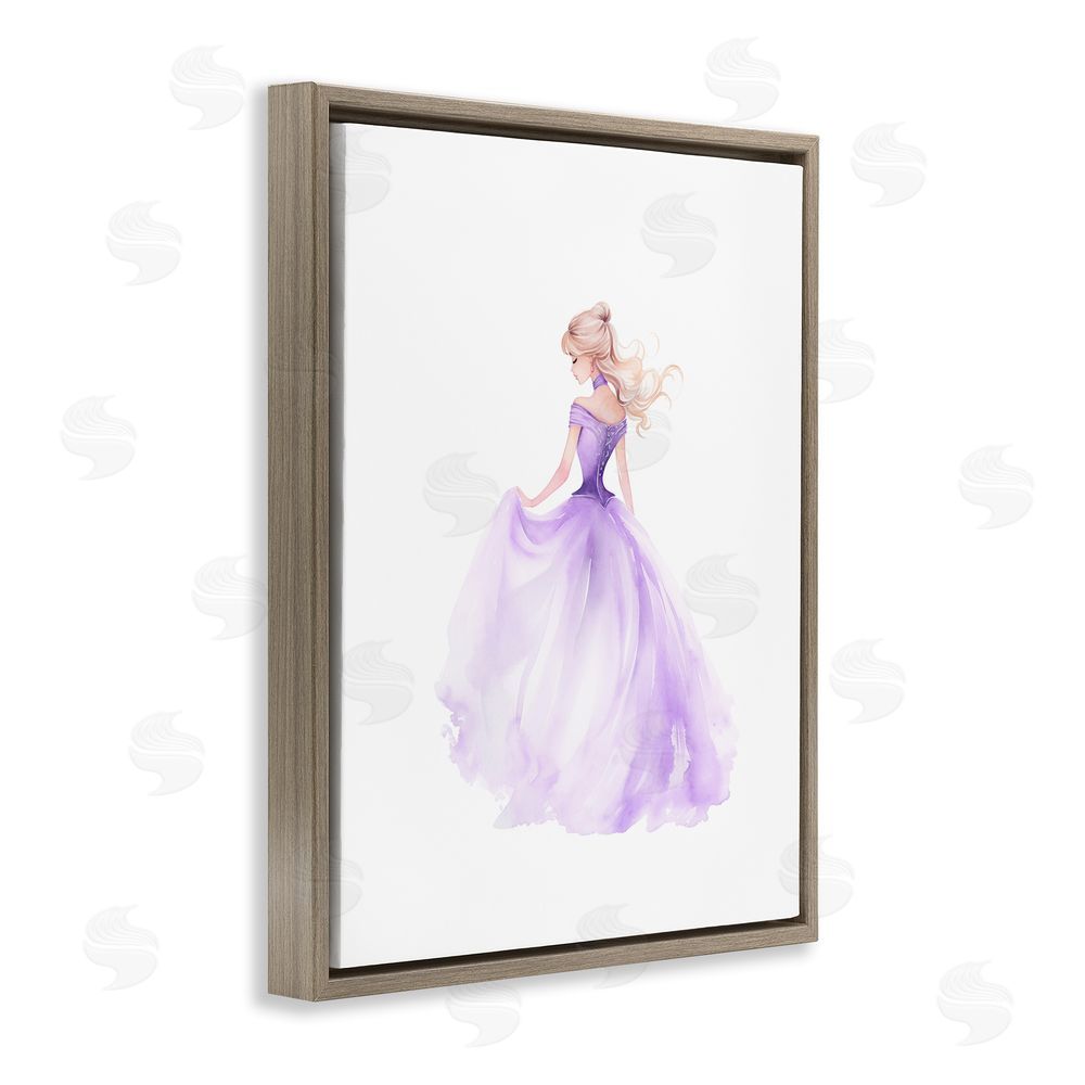 Christine Simpson Art Beautiful Princess Ballgown Brown Floating Frame Canvas Wall Art Print