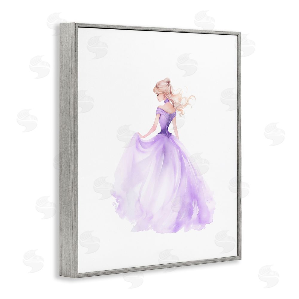Christine Simpson Art Beautiful Princess Ballgown Gray Framed Giclee Wall Art Print
