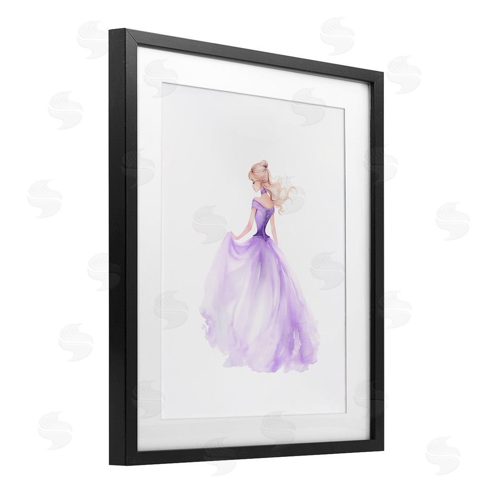 Christine Simpson Art Beautiful Princess Ballgown Black Framed Print Under Glass with White Mat Wall Art
