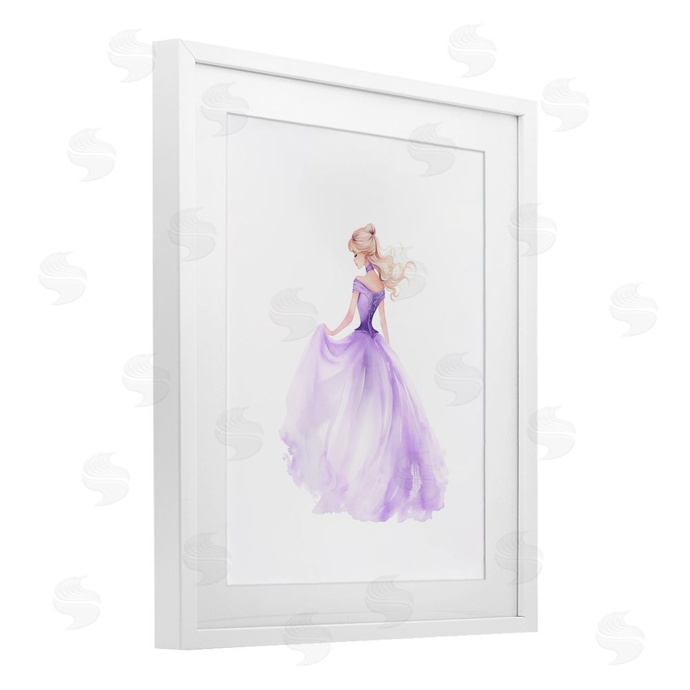 Christine Simpson Art Beautiful Princess Ballgown White Framed Print Under Glass with Mat Wall Art