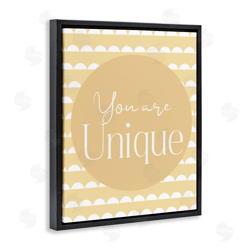 Christine Simpson Art You Are Unique Sentiment Black Floating Frame Canvas Wall Art Print