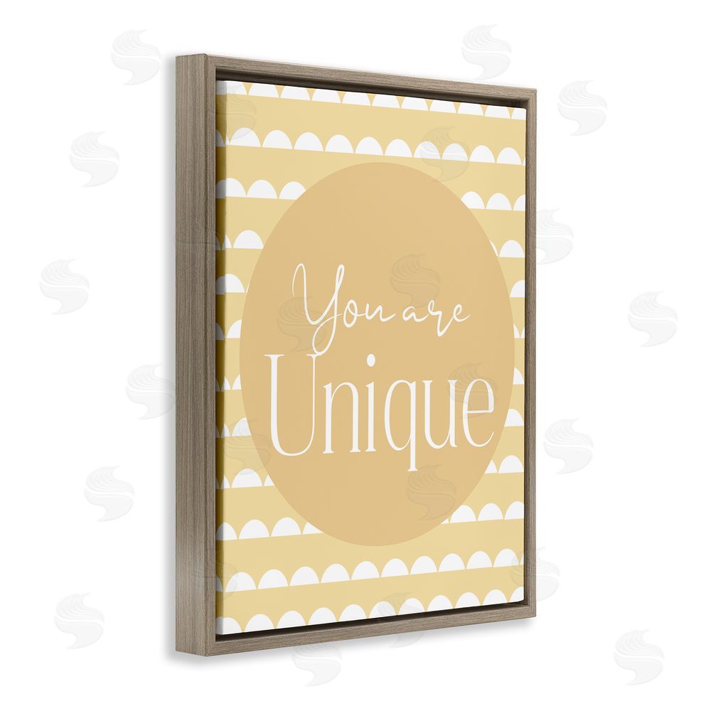 Christine Simpson Art You Are Unique Sentiment Brown Floating Frame Canvas Wall Art Print