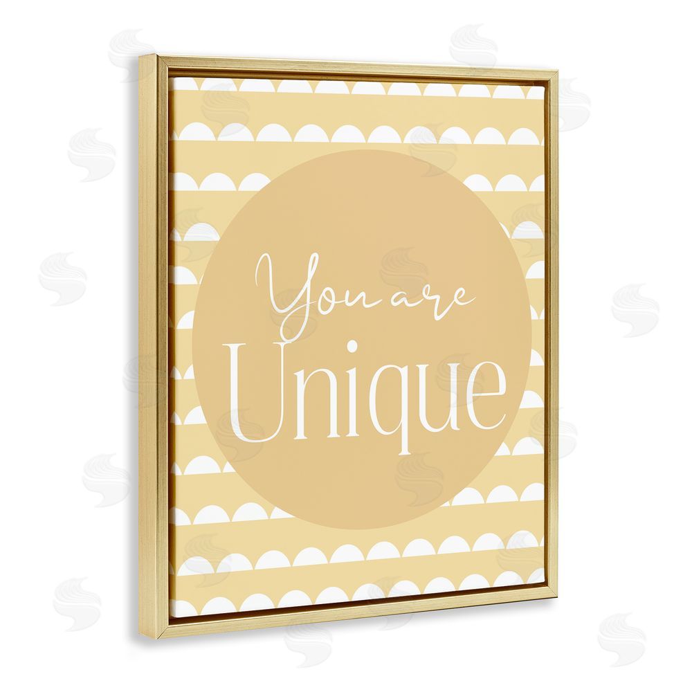 Christine Simpson Art You Are Unique Sentiment Gold Floating Frame Canvas Wall Art Print