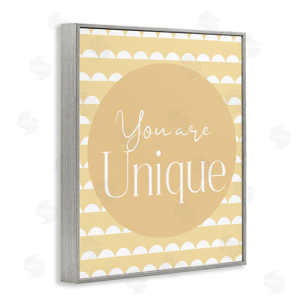 Christine Simpson Art You Are Unique Sentiment Gray Framed Giclee Wall Art Print