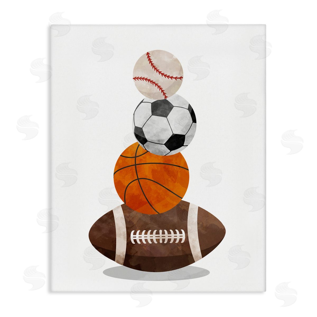 Christine Simpson Art Sports Ball Bunch Canvas Wall Art Print