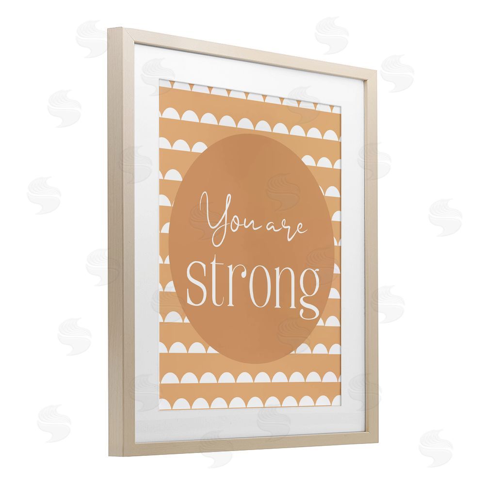 Christine Simpson Art You Are Strong Sentiment Birch Framed Print Under Glass with White Mat Wall Art