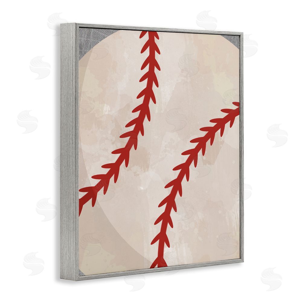 Christine Simpson Art Bouncing Fun Baseball Gray Framed Giclee Wall Art Print