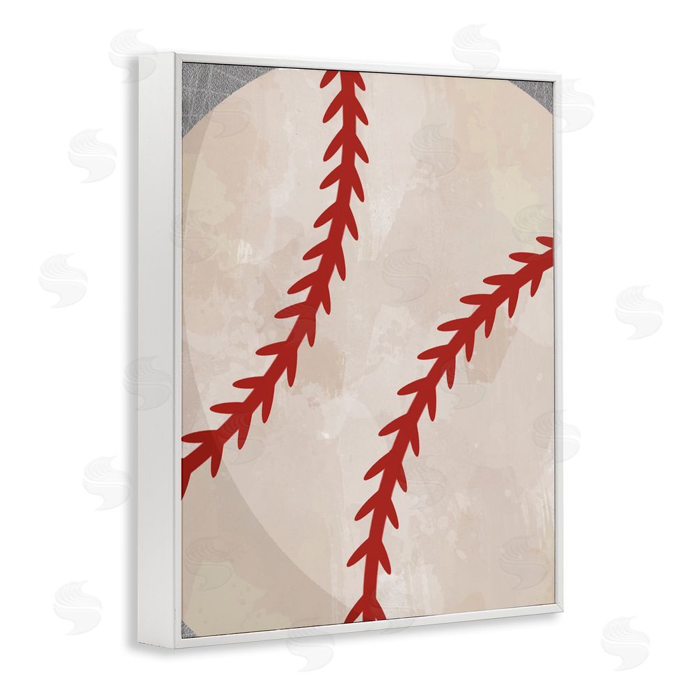 Christine Simpson Art Bouncing Fun Baseball White Framed Giclee Wall Art Print