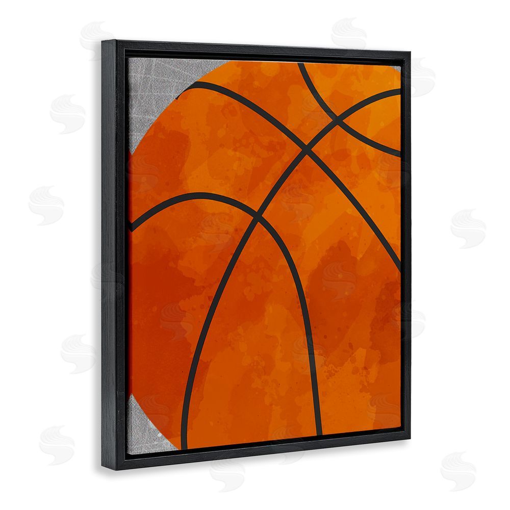 Christine Simpson Art Bouncing Fun Basketball Black Floating Frame Canvas Wall Art Print