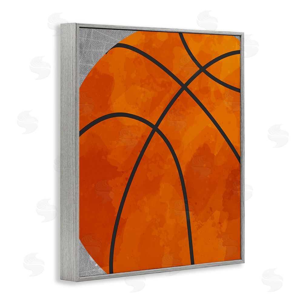 Christine Simpson Art Bouncing Fun Basketball Gray Framed Giclee Wall Art Print