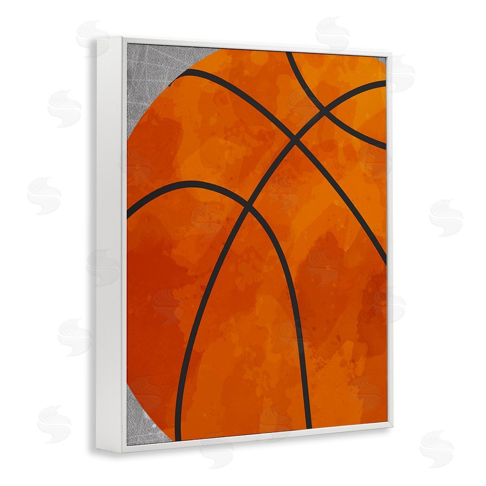 Christine Simpson Art Bouncing Fun Basketball White Framed Giclee Wall Art Print