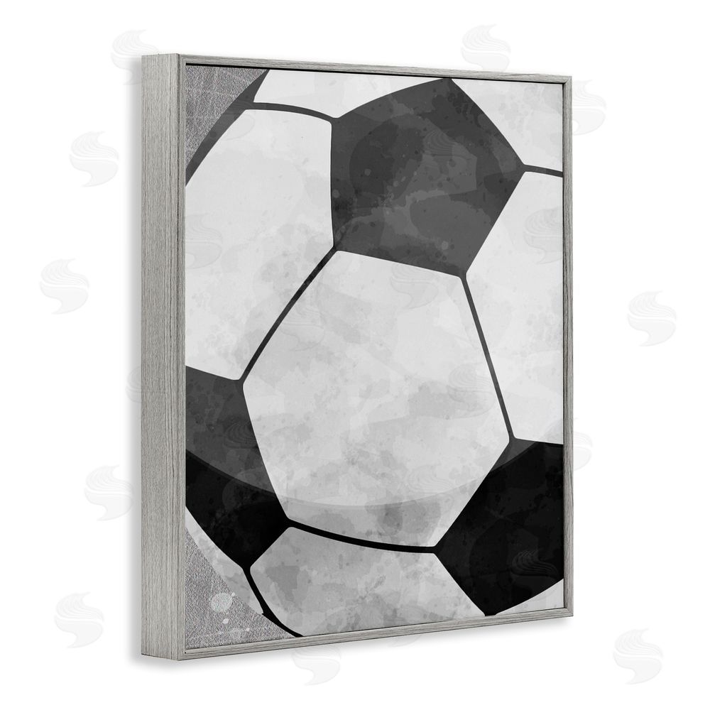 Christine Simpson Art Bouncing Fun Soccer Ball Gray Framed Giclee Wall Art Print