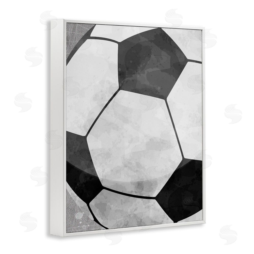 Christine Simpson Art Bouncing Fun Soccer Ball White Framed Giclee Wall Art Print