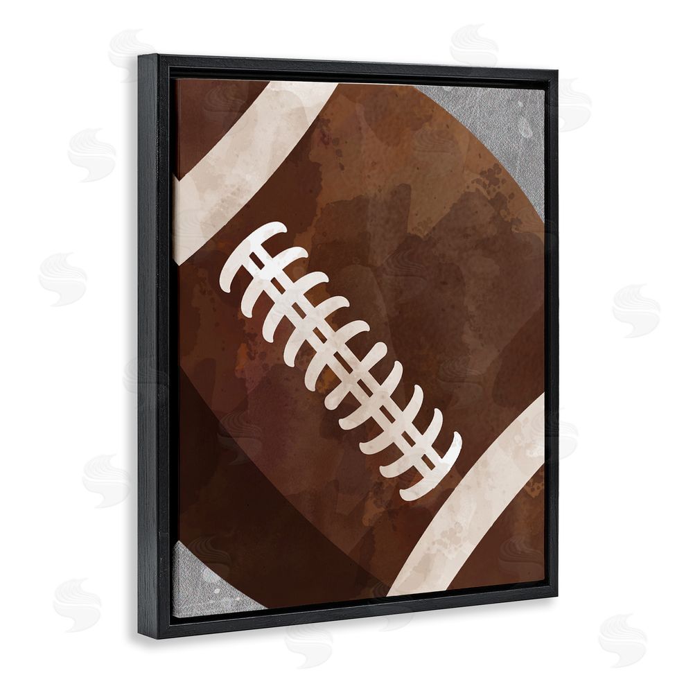 Christine Simpson Art Bouncing Fun Football Black Floating Frame Canvas Wall Art Print