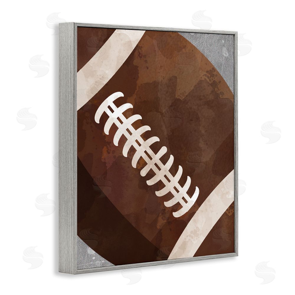 Christine Simpson Art Bouncing Fun Football Gray Framed Giclee Wall Art Print