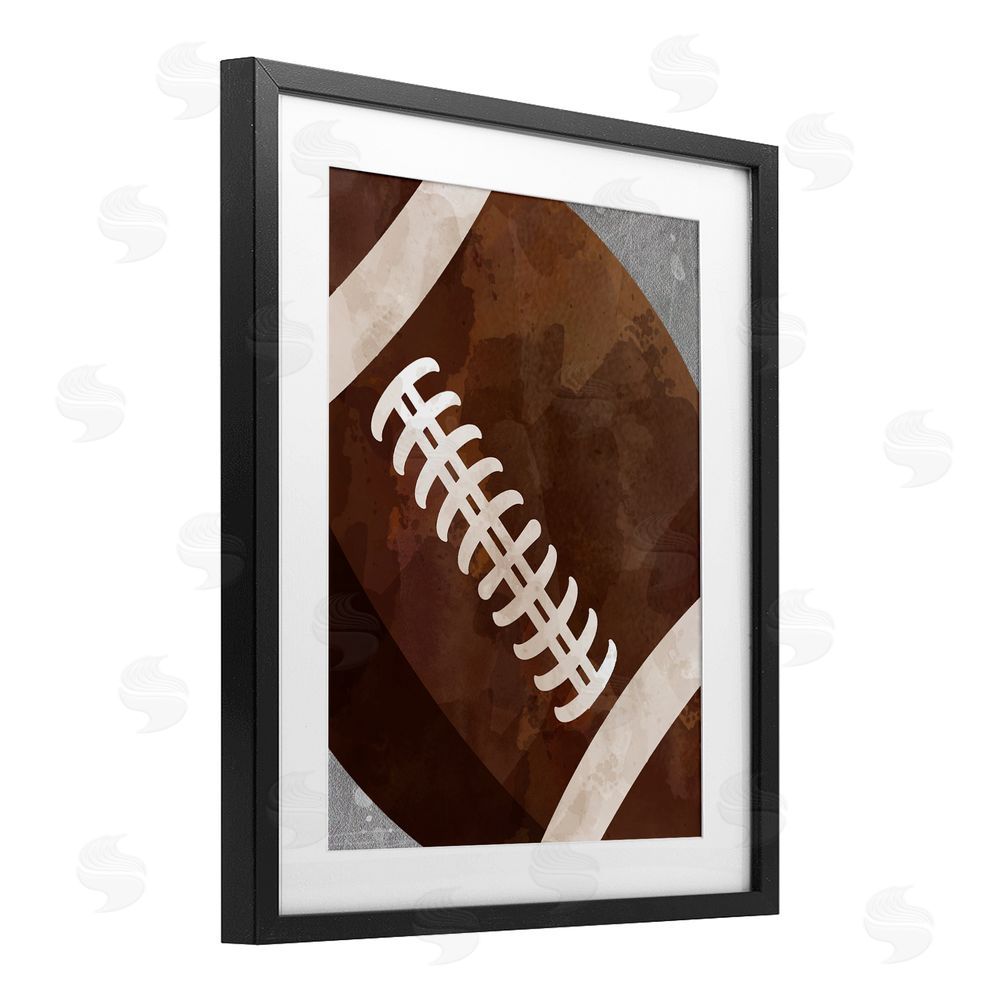 Christine Simpson Art Bouncing Fun Football Black Framed Print Under Glass with White Mat Wall Art