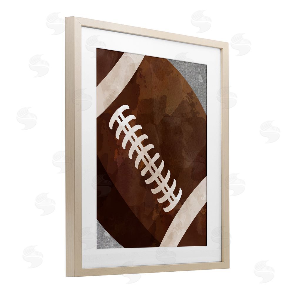Christine Simpson Art Bouncing Fun Football Birch Framed Print Under Glass with White Mat Wall Art