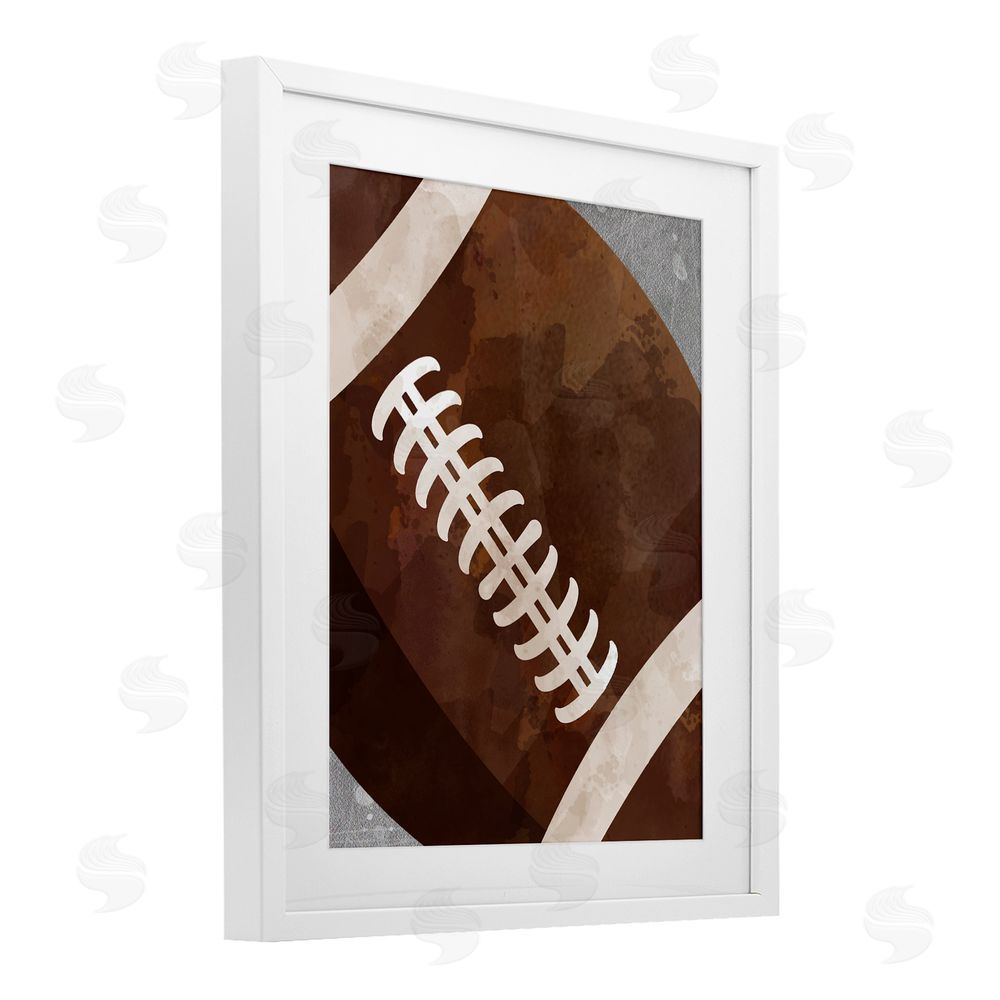 Christine Simpson Art Bouncing Fun Football White Framed Print Under Glass with Mat Wall Art
