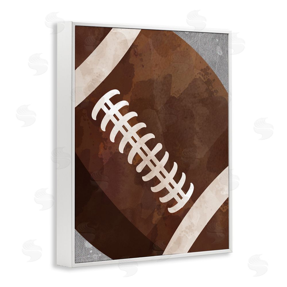 Christine Simpson Art Bouncing Fun Football White Framed Giclee Wall Art Print