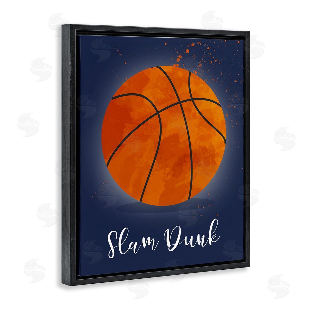 Christine Simpson Art Game On Slam Dunk Black Floating Frame Canvas Wall Art Print
