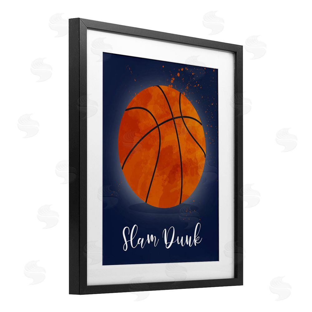 Christine Simpson Art Game On Slam Dunk Black Framed Print Under Glass with White Mat Wall Art