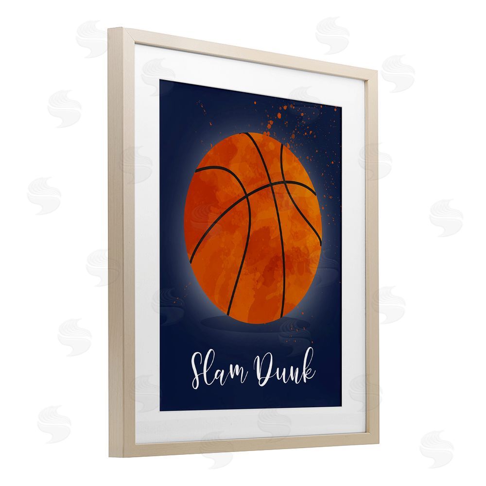 Christine Simpson Art Game On Slam Dunk Birch Framed Print Under Glass with White Mat Wall Art