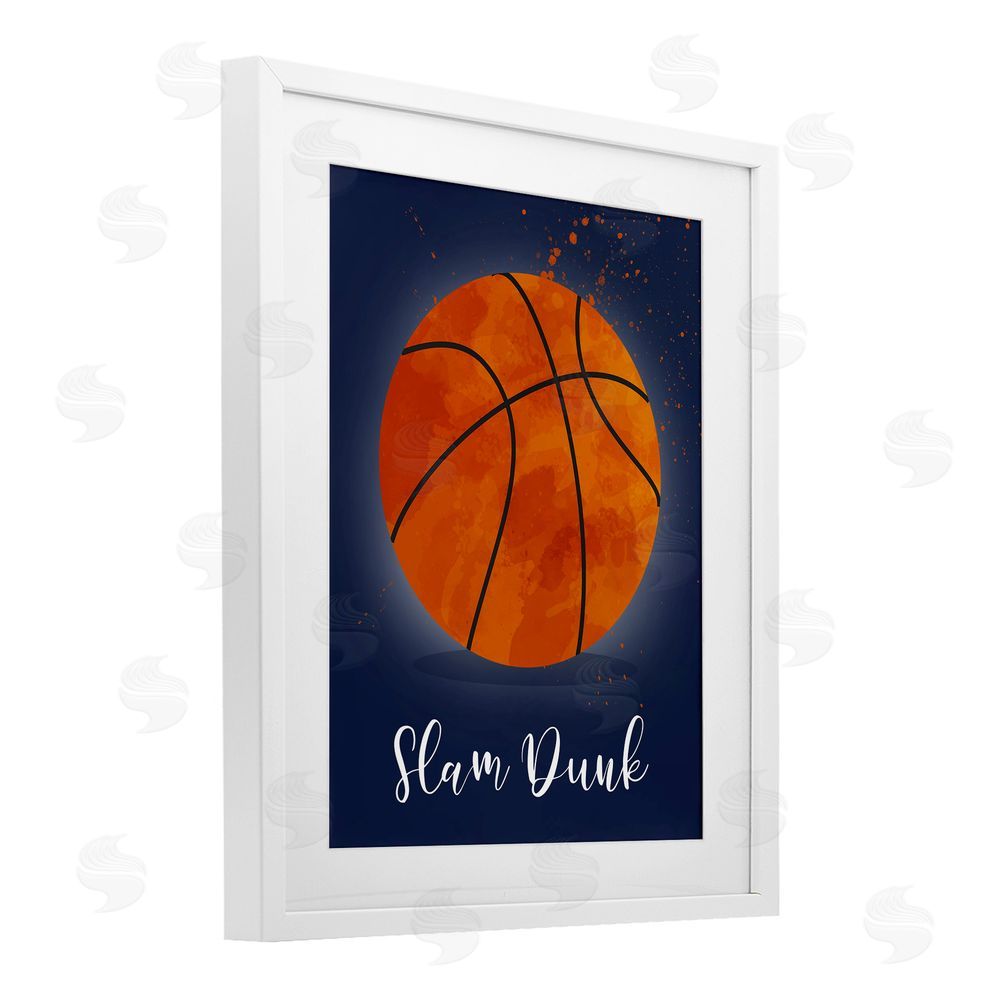 Christine Simpson Art Game On Slam Dunk White Framed Print Under Glass with Mat Wall Art