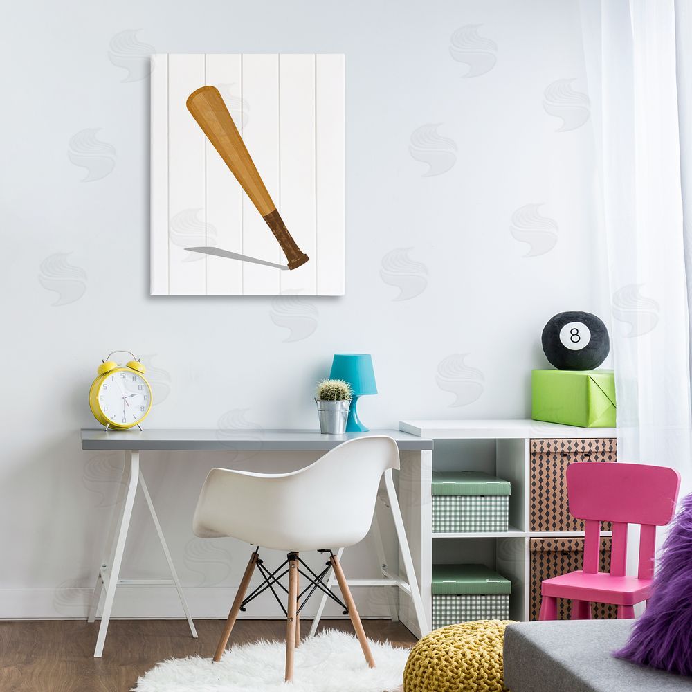 Christine Simpson Art Sporty Baseball Bat Canvas Art on Wall