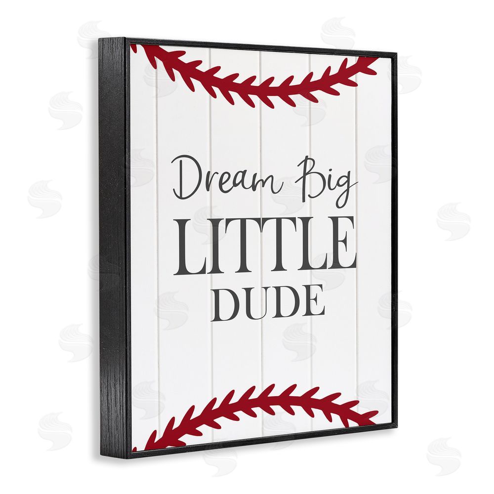 Christine Simpson Art Dream Big Baseball Motivation Black Framed Giclee Wall Art Print