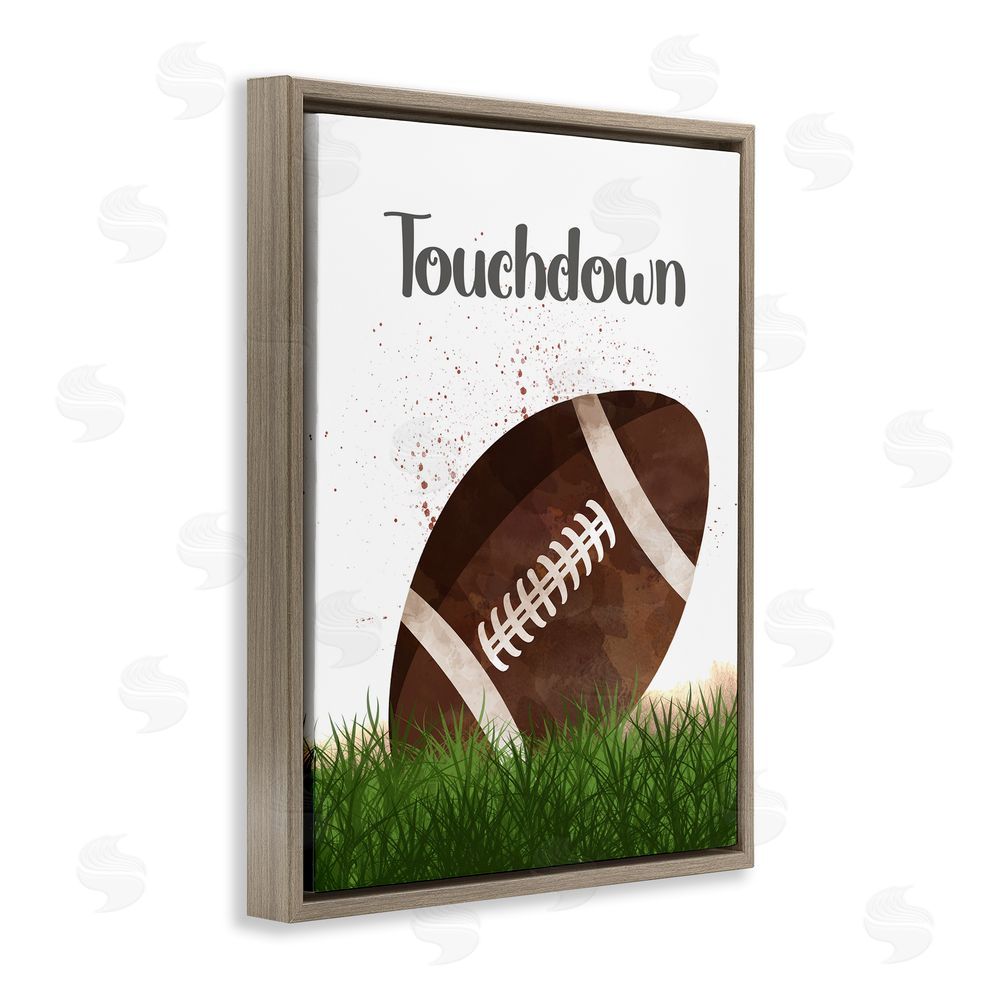 Christine Simpson Art Have A Ball Touchdown Brown Floating Frame Canvas Wall Art Print