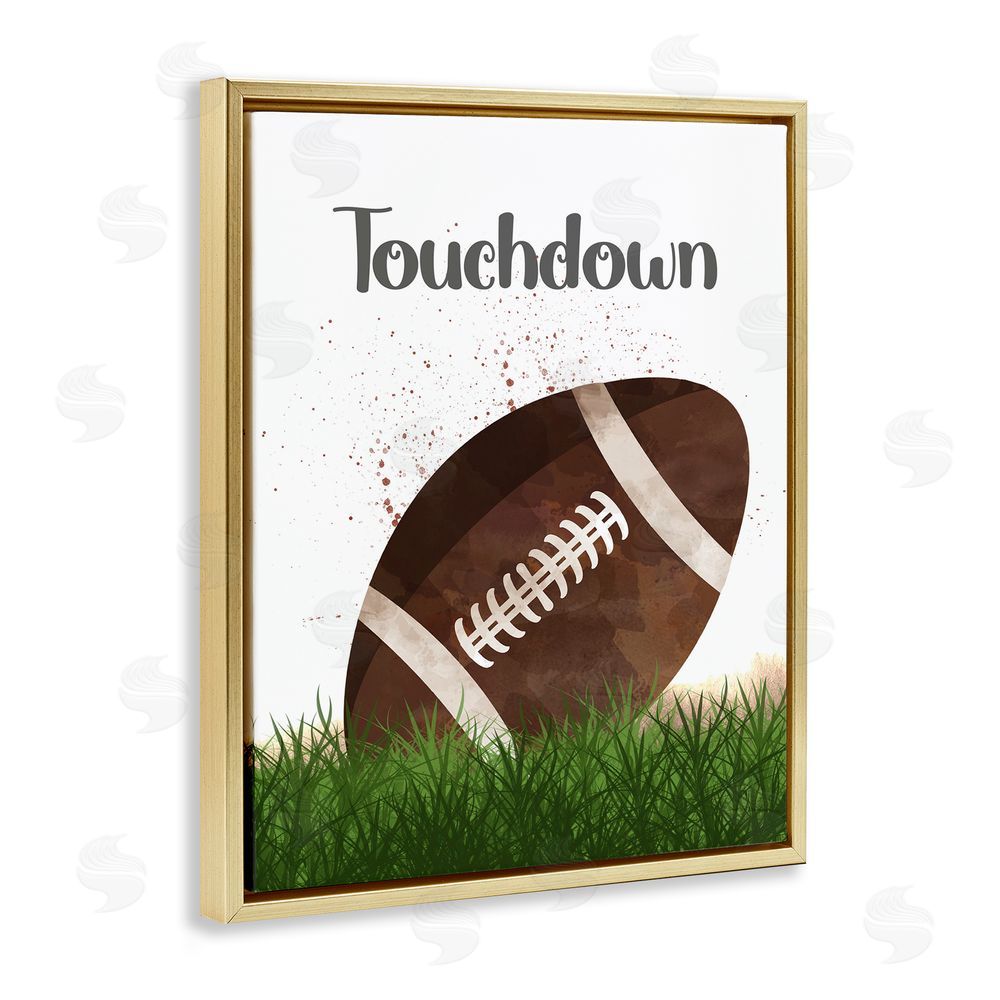 Christine Simpson Art Have A Ball Touchdown Gold Floating Frame Canvas Wall Art Print