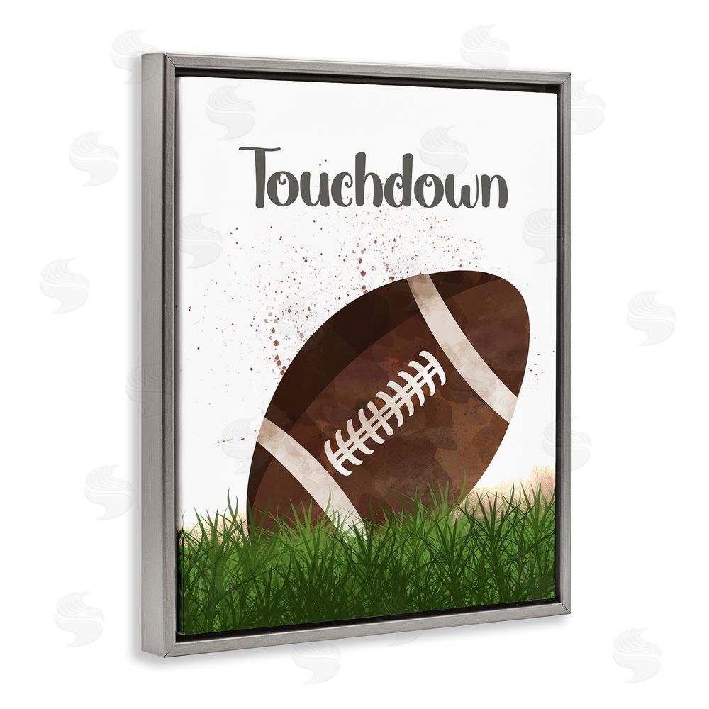Christine Simpson Art Have A Ball Touchdown Gray Floating Frame Canvas Wall Art Print